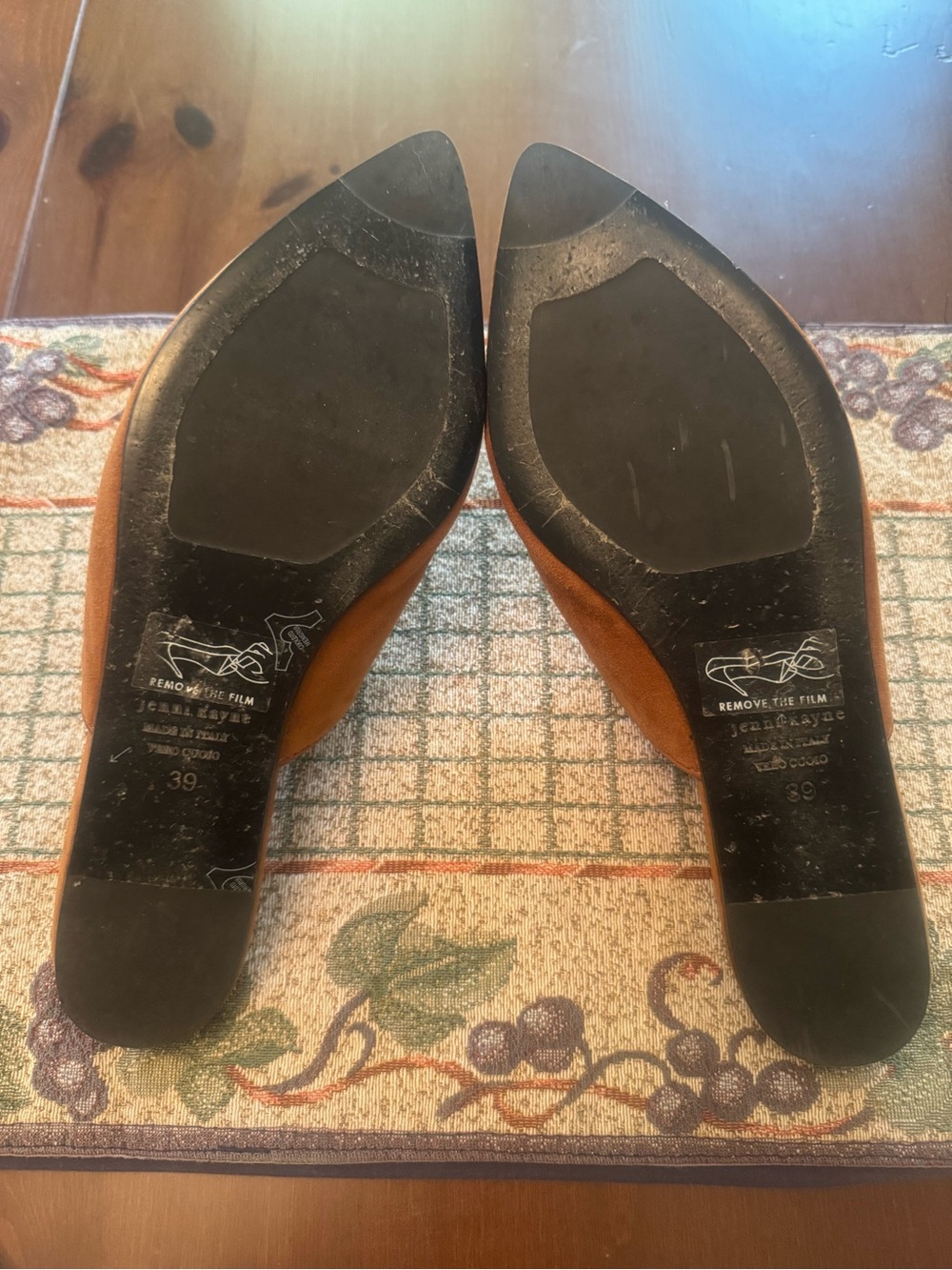 Jenni Kayne Pointed Suede Slip-On Mules in Rust - Picture 6 of 6